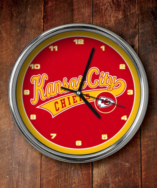 Kansas City Chiefs Chrome Clock