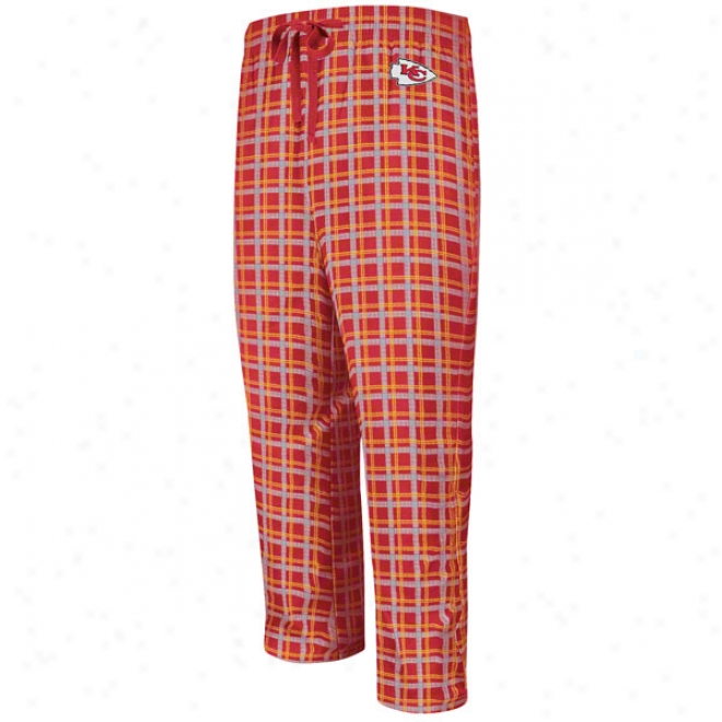 Kansas City Chiefs Crossbar Red Flannel Sleep Pants