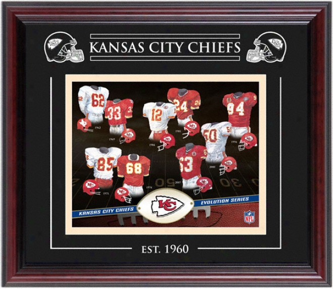 Kansas City Chiefs - Evolution - Framed 8x10 Coplage With Laser Etching