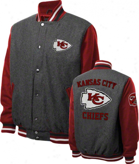 Kansas City Chiefs Grey Wool Varsity Jacket