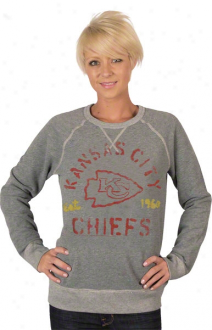 Kansas City Chiefs Heather Vintage French Terry Women's Crewneck Sweatshirt