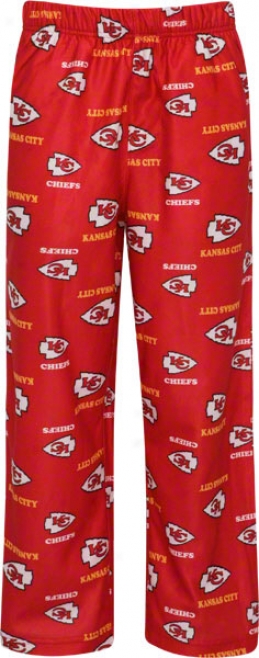 Kansas City Chiefs Kid's 4-7 Red Printed Logo Sleep Pants