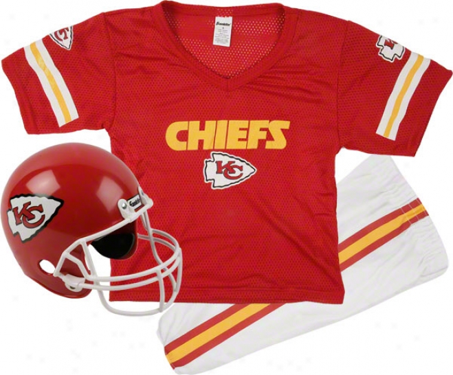 Kansas City Chiefs Kids/youth Football Helmet Unifprm Set