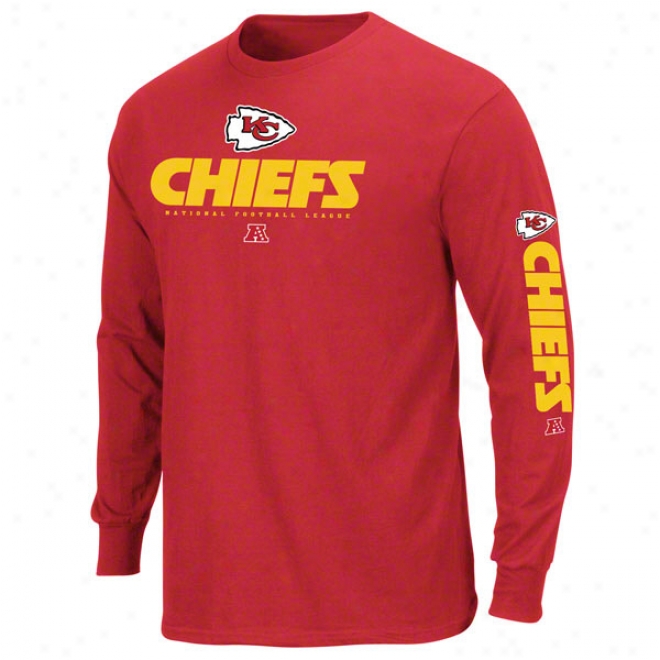 Kansas City Chiefs Red Primary Receiver Ii Long Sleeve T-shirt