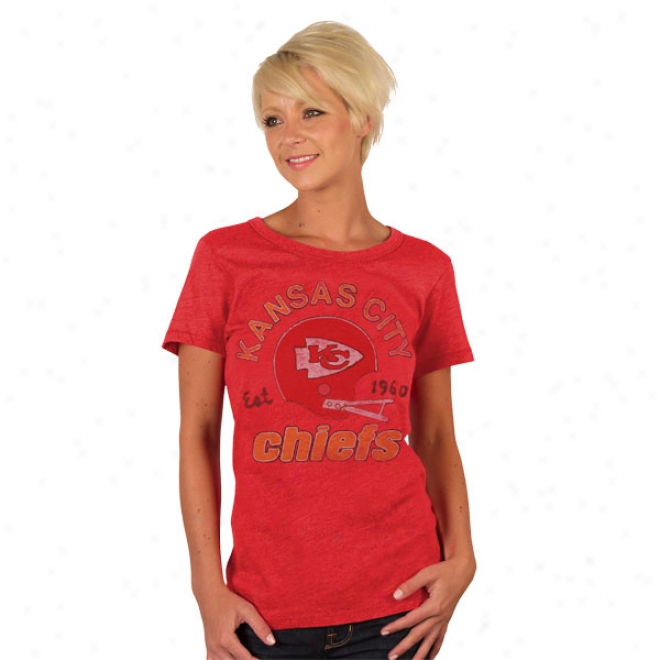 Kansas City Chiefs Solid Vintage Helmet Women's T-shirt