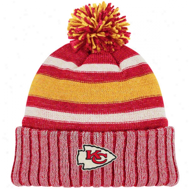 Kansas City Chiefs Throwback Knit Hat: Vintage Cuffed Pom Knit