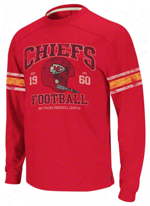 Kansas City Chiefs Vintage Appliqu Long Sleeve Red T-shirt