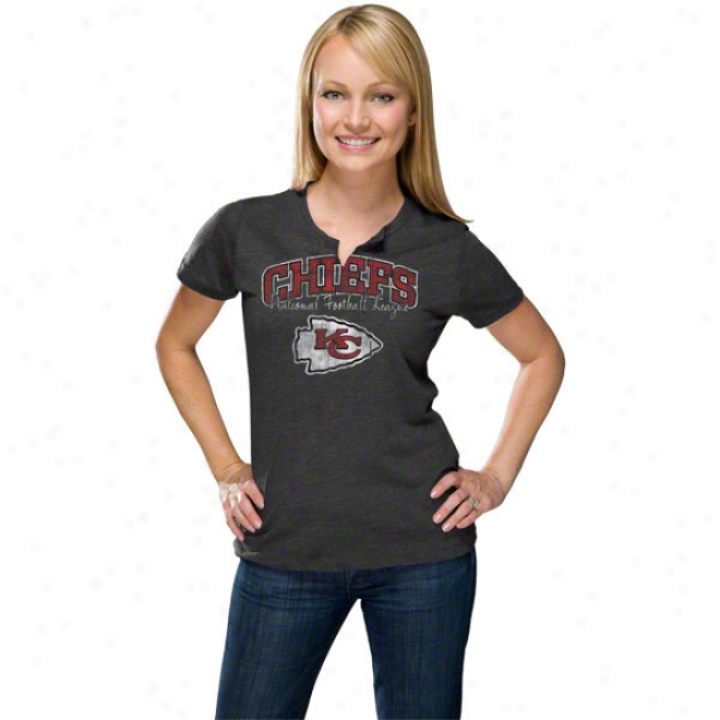 Kansas City Chiefs Women's Champion Swagger Ii Charcoal T-shirt