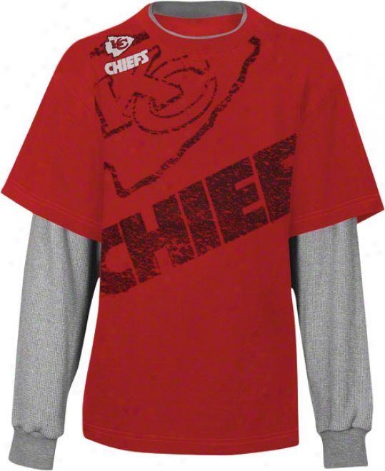 Kansas City Chiefs Youth Touchdown Faux Layered Long Sleeve T-shirt