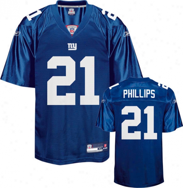 Kenny Phillips Jersey: Reebok Blue Replica #21 New York Giants Jersey