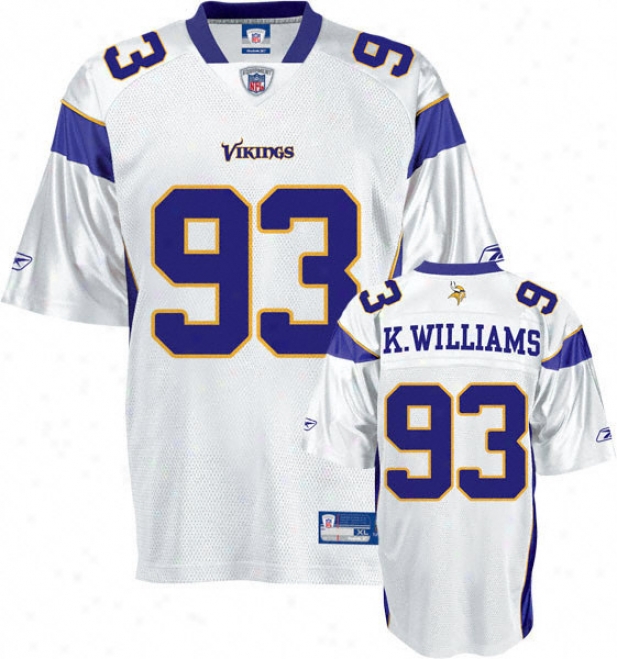 Kevin Williams Jersey: Reebok White Replica #93 Minnesota Vikings Jersey