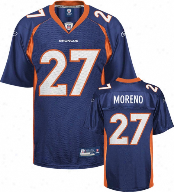 Knowshon Moreno Youth Jersey: Reebok Navy Replica #27 Denver Broncos Jersey