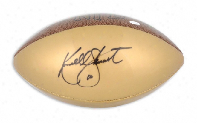 Kordell Stewart Autographed Football  Details: Gold Panel Football