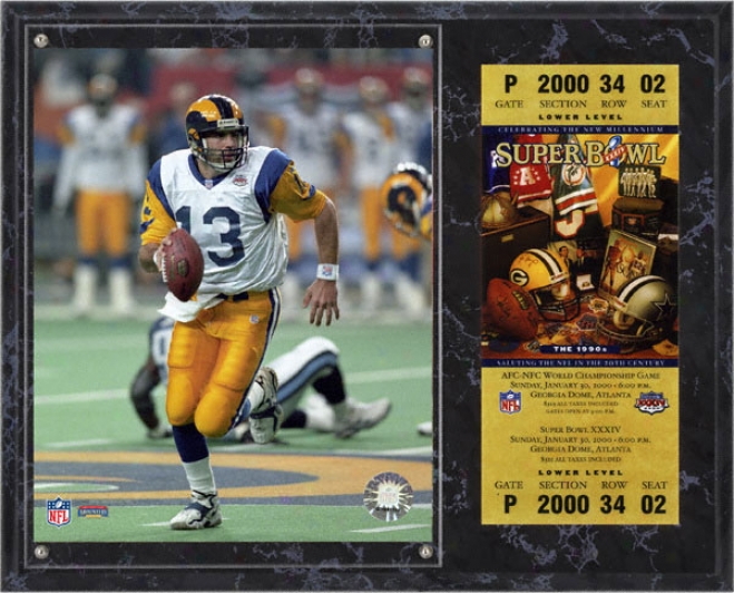 Kurt Warner Sublimated 12x15 Plaque  Particulars: St. Louis Rams, Super Hollow Xxxiv, With Replica iTvket