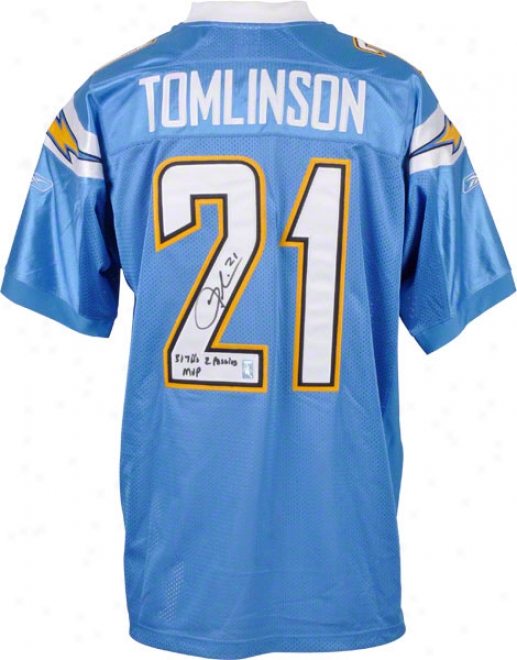 Ladainian Tomlinson San Diego Chargers Autofraphed Authentic Jersey By the side of 31 Tds, 2 Passing And Mvp Inscriptions