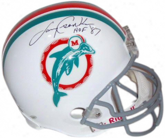 Larry Csonka Autographed Helmet  Details: Miami Dolphins, Throwback, Hof Inscription, Riddrll Replica Helmet