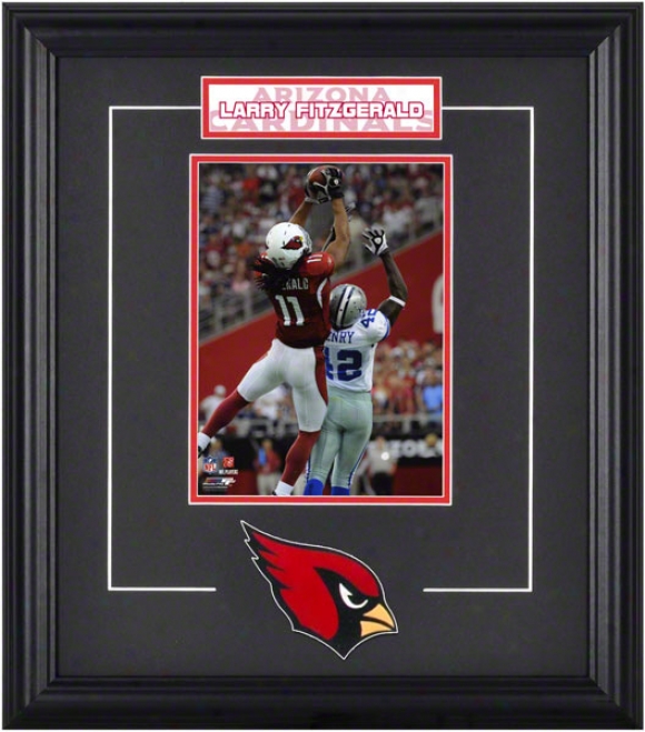 Larry Fitzgerald Framed 6x8 Photograph With Team Logo & Plate