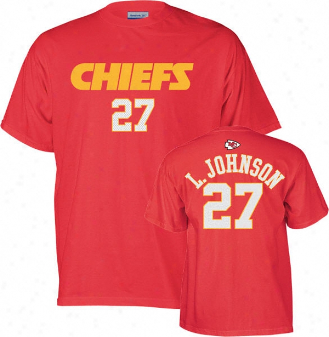 Larry Johnson Reebok Name And Number Kansas City Chiefs T-shirt