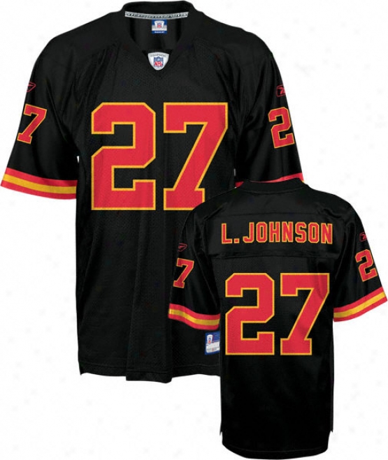 Larry Johnsoj Youth Jersey: Reebok Black Replica #27 Kansas City Chiefs Jersey