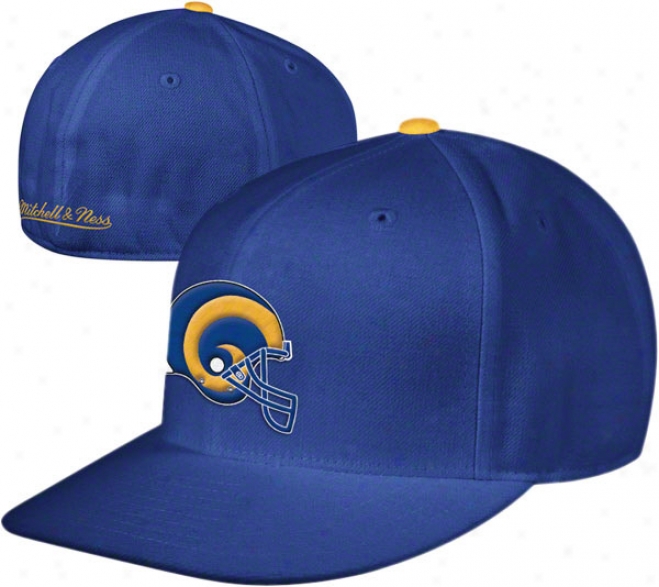 Los Angeles Rams Mitchell & Ness Throwback Basic Logo Fitted Hat