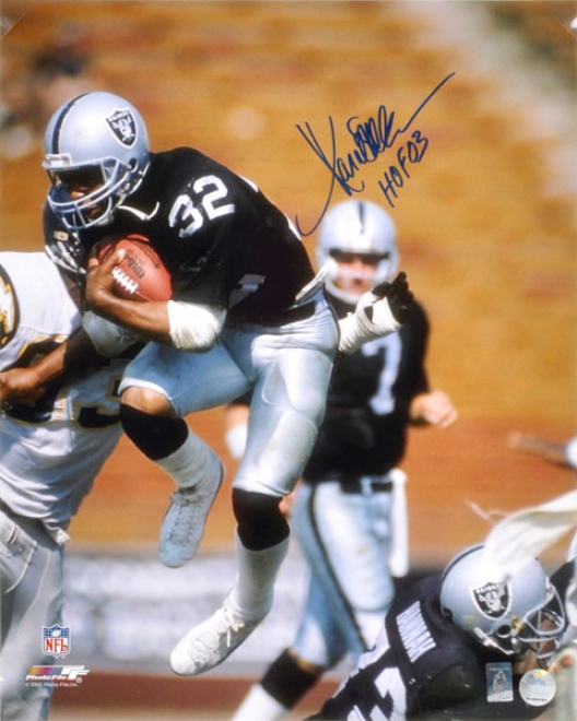 Marcus Allen Autographed Photograph  Degails: Oakland Raiders,16x20, Hof 03 Inscription