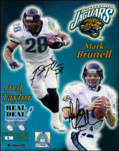 Mark Brunell And Fred Taylor Jacksonville Jaguars 8x10 Autographed Photograph