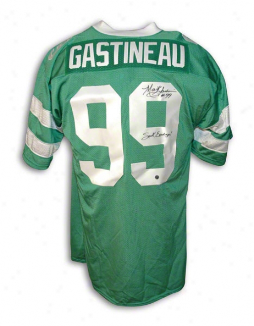 Mark Gastineau Autographed New York Jets Green Throwbcak Jersey Inscribed &quotsack Exchange&quot