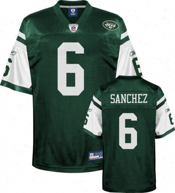 Mark Sanchez Jersey: Reebok Green Autograph copy #6 New York Jets Jersey