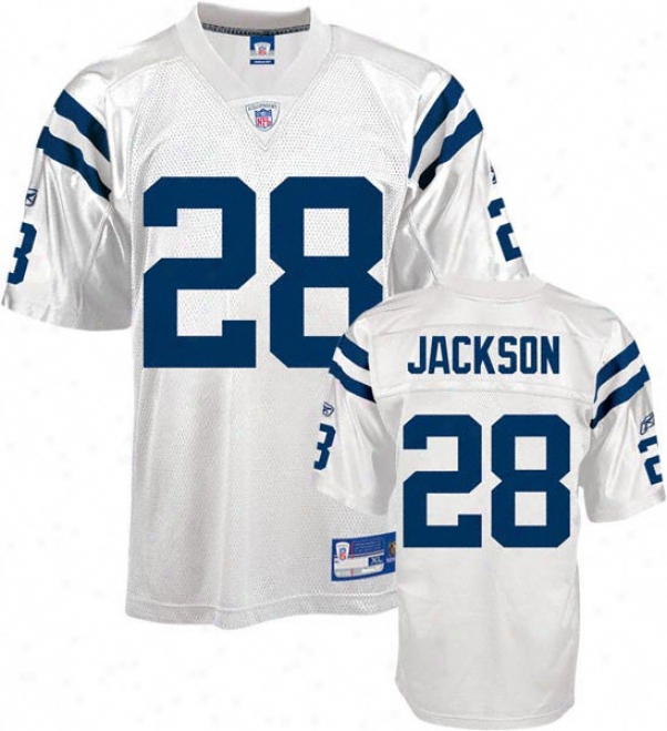 Mzrlin Jackson Jersey: Reebok White Replica #28 Indianapolis Colts Jersey