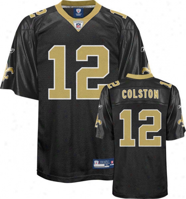 Marques Colston Youth Jersey: Reebok Black Replica #12 New Orleans Saints Jersey