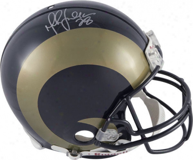 Marshall Faulk Autographed Pro-line Helemt  Details: St. Louis Rams, Authentic Riddell Helmet