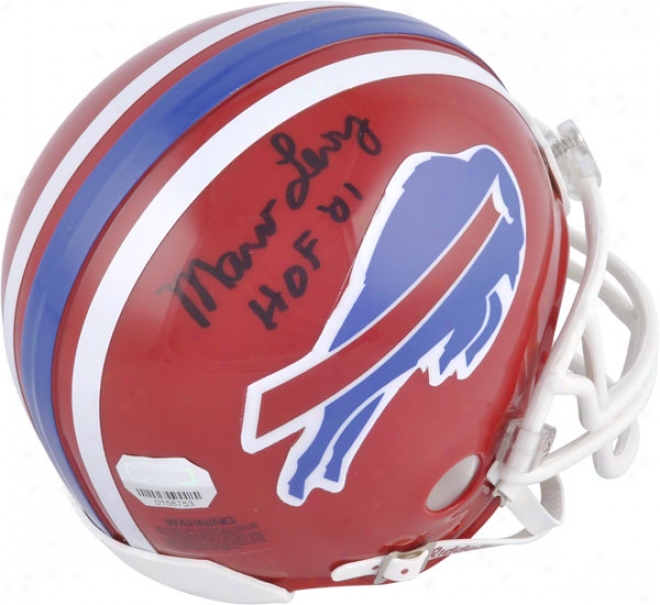 Marv Levy Buffalo Bills Autographed Throwback Mini Helmet With Hof 2001 Inscription