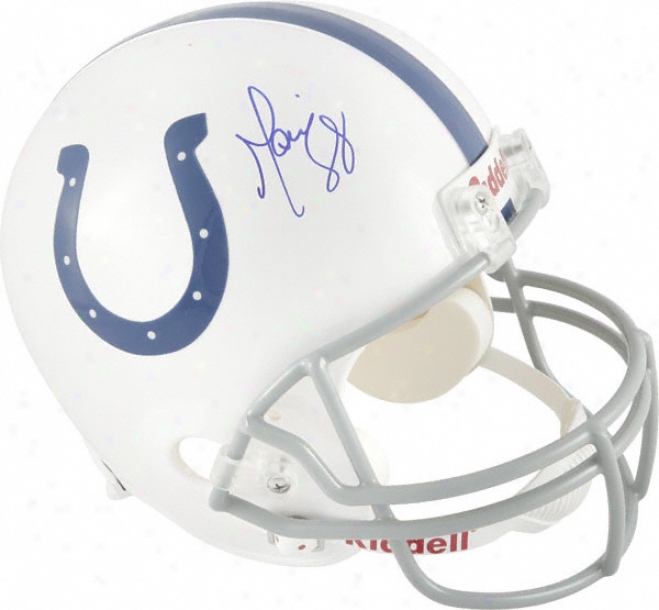 Marvin Harrison Autographed Helmet  Details: Indianapolis Colts, Riddell Replica Helmet