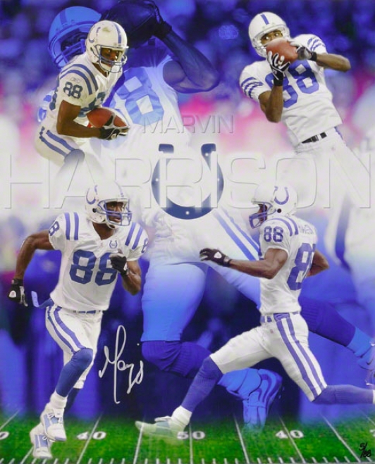 Marvin Harrison Indianapolis Colts - #88 Collage - Autographrd 16x20 Photograph