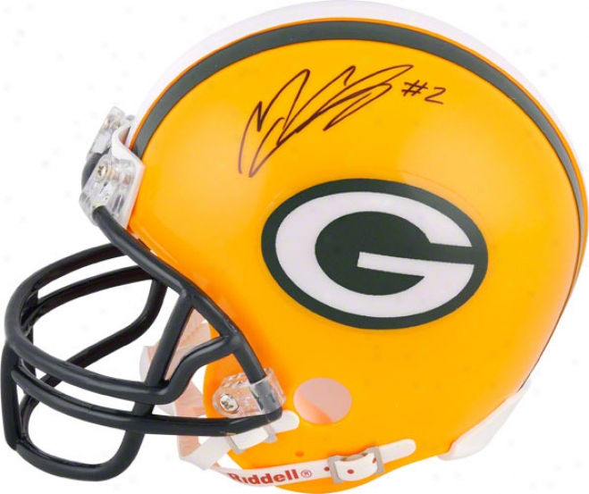 Mason Crosby Autographed Mini Helmet  Details: Verdant Bay Packers