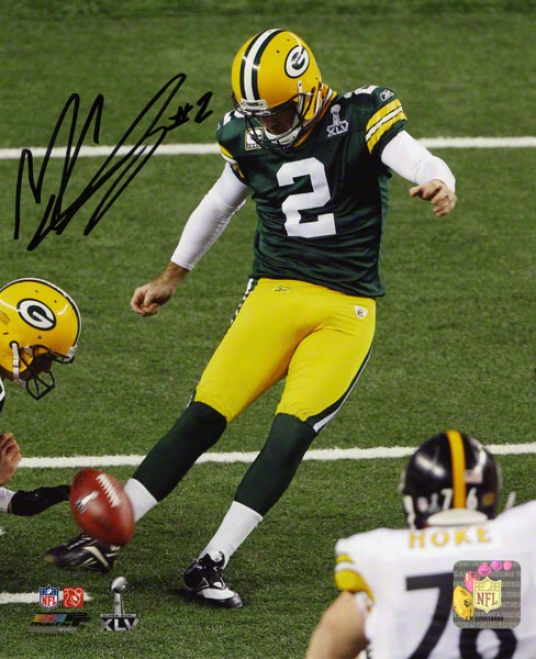 Mason Crosby Autographed Photograph  Details: 8x10, New Bay Packers