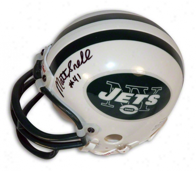 Matt Snell Autogra0hed New York Jets Mini Helmet