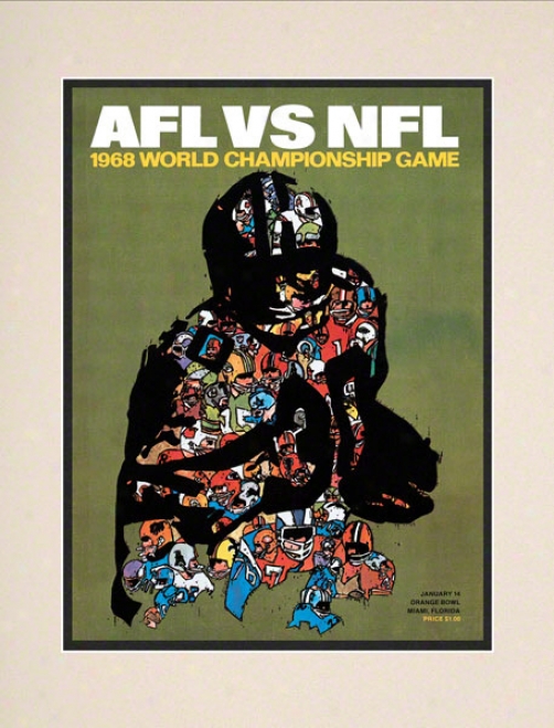 Matted 10.5 X 14 Super Bowl Ii Program Print  Details: 1968, Packers Vs Raiders