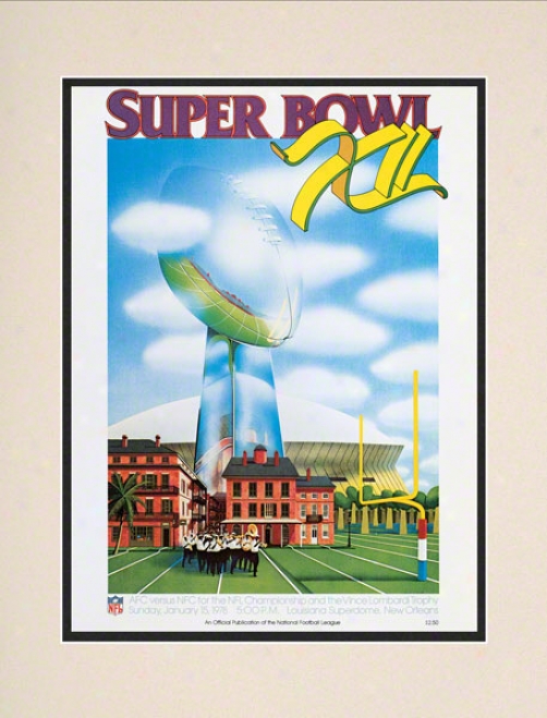 Matted 10.5 X 14 Super Bowl Xii Program Print  Details: 1978, Cowboys Vs Broncos