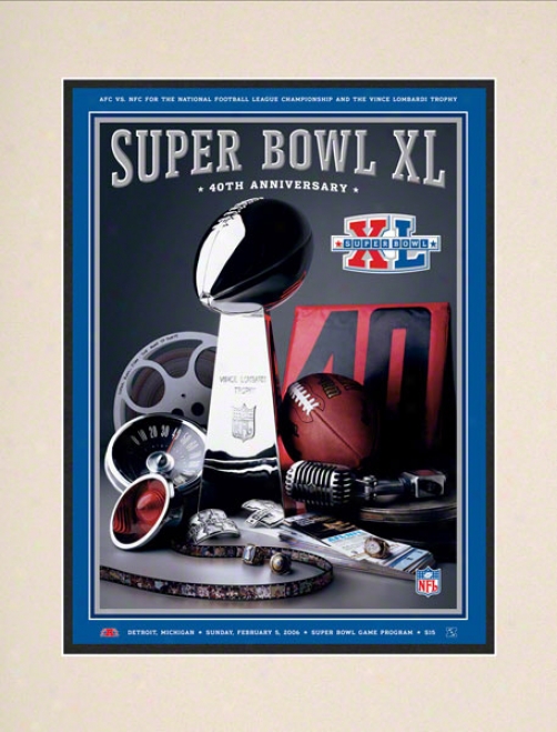 Matted 10.5 X 14 Super Bowl X1 Program Print  Details: 2006, Steelers Vs Seahawks