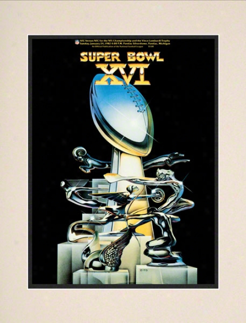 Matted 10.5 X 14 Super Bowl Xgi Program Print  Details: 1982, 49ers Vs Bengals
