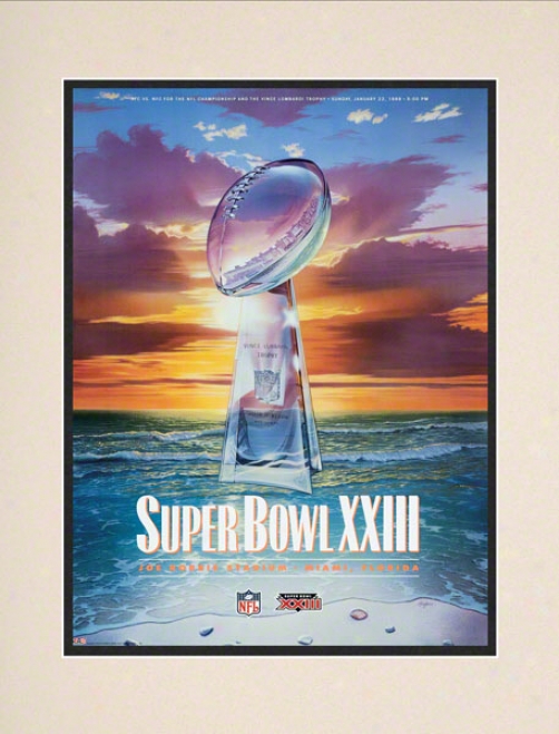 Matted 10.5 X 14 Super Bowl Xxiii Program Print  Details: 1989, 49ers Vs Bengals