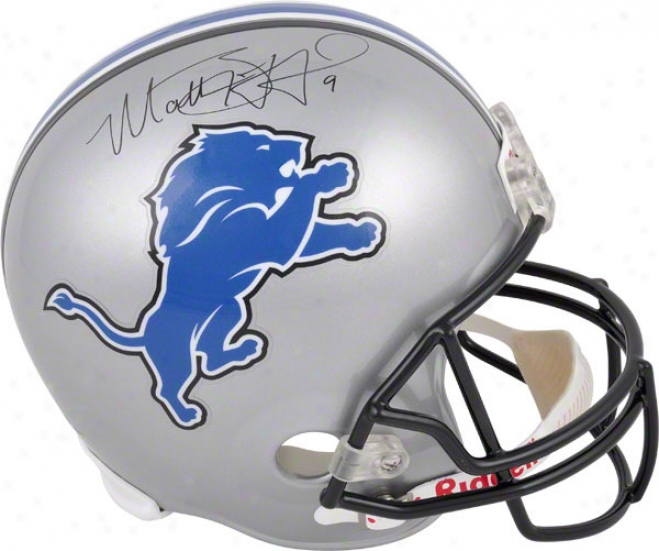 Matthew Stafford Autographed Helmet  Details: Detroit Lions, Riddell Replica Helmet