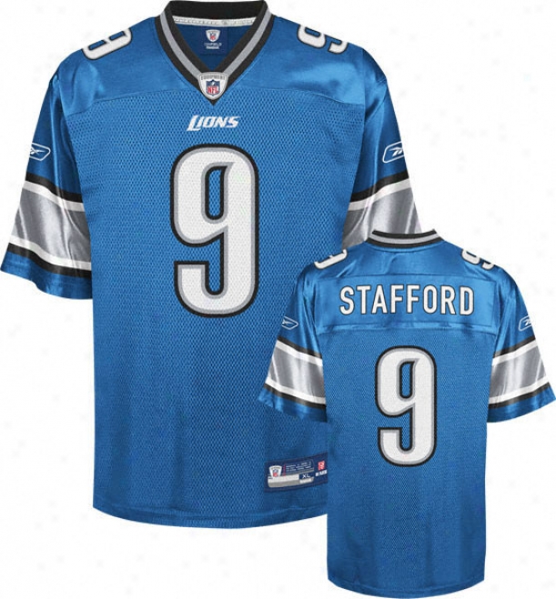 Matthew Stafford Blue Reebok Nfl Premier Detroit Lions Youth Jersey