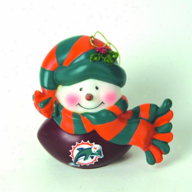 Miami Dolphins 2.75&quot Musical Light-up Snowman