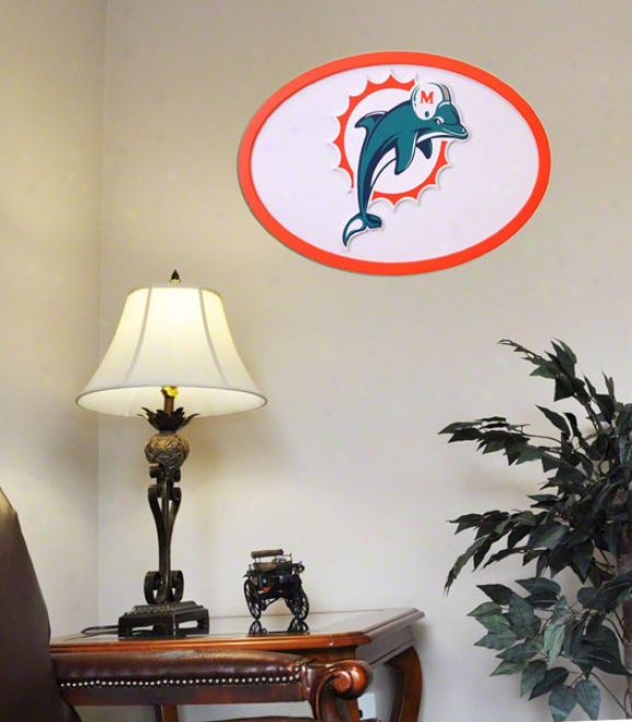 Miami Dolphins 31 Inch Logo Wall Art