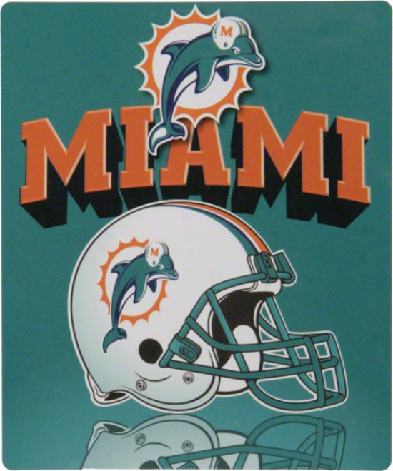 Miami Dolphins 50x60 Grid Iron Fleece Throw