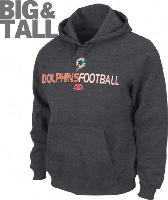 Miami Dolphins Big & Tall Charcoal First & Goal Iv Hooded Sweagshirt