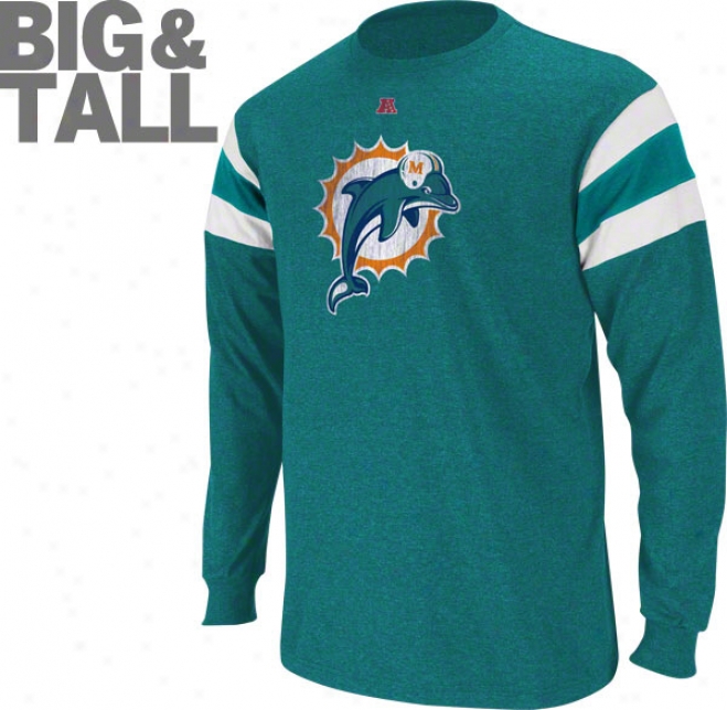 Miami Dolphins Big & Tall End Of Line Iii Long Sleeve Jersey Shirt