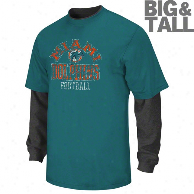 Miami Dolphins Big & High Read & React Long Sleeve 2-fer Shirt